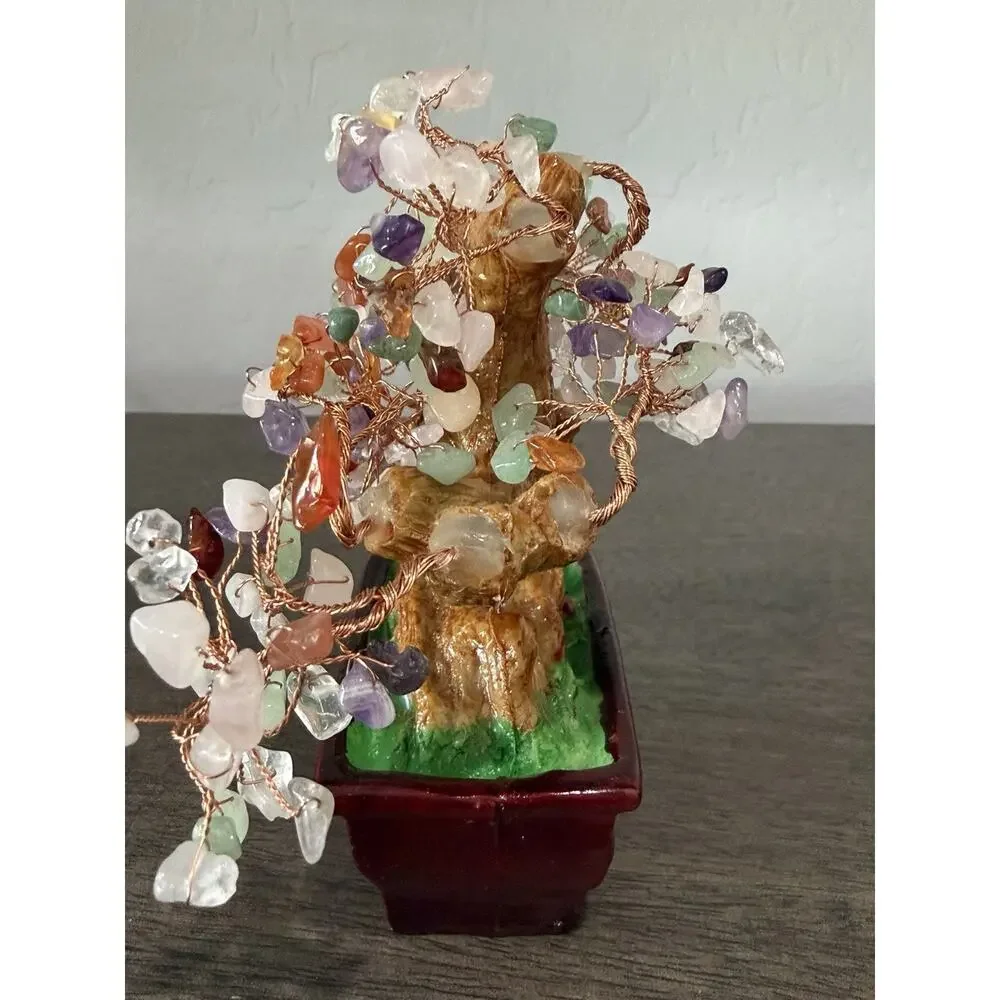 Handcrafted‎ Feng Shui Gemstone Bonsai Tree Money Tree Wealth Tree Prosperity